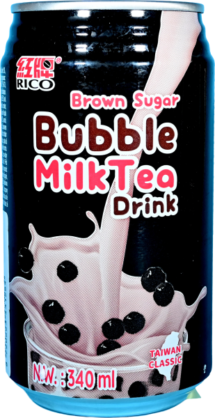 Bubble Milchteegetränk Brauner Zucker mit Boba Perlen - Rico - 350 ml